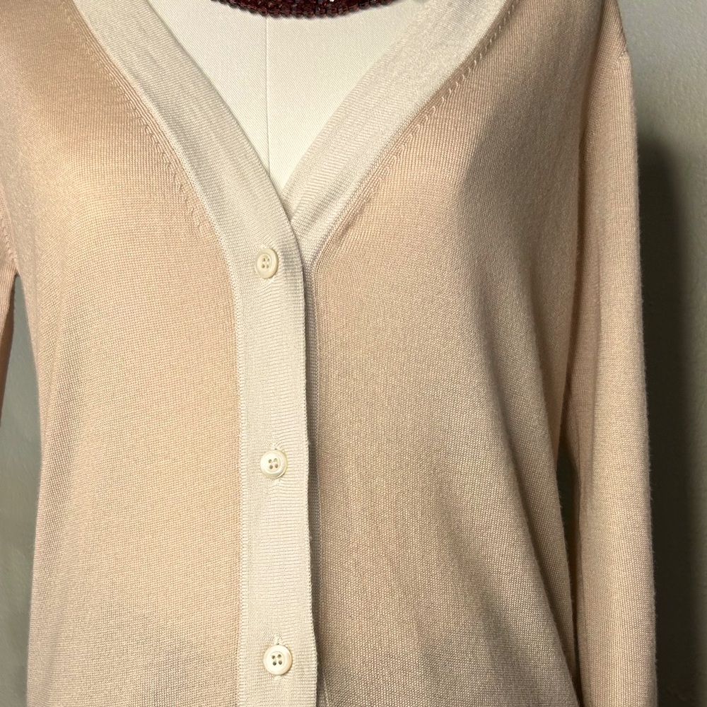 PRADA Made in Italy Blush Pink Cashmere | Silk Knit Sweater Cardigan Sz 40 US 6 - Picture 4 of 10